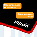 Коврик для мыши Filum FL-MP-S-GAME черный, оверлок, размер “S”- 250*200*3 мм, ткань+резина.